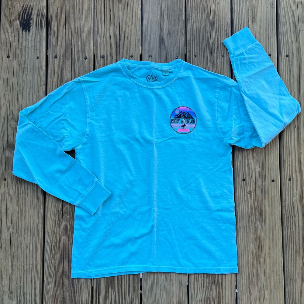 Blue Rocky Mountain long sleeve shirt
